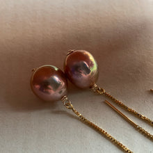 Load image into Gallery viewer, Rainbow Lustre AAA Edison Pearls 14kGF Threaders