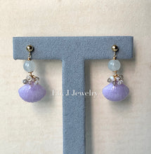 Load image into Gallery viewer, Eli. J Exclusive: Lavender Type A Jade Shells, Icy Jade, Gemstones 14kGF Earrings