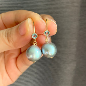 Silver Baroque Pearls on 14kGF Sky Blue Hooks