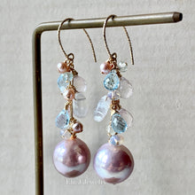 Load image into Gallery viewer, Soft Pink AAA Edison Pearls, Pink &amp; Blue Gemstones 14kGF