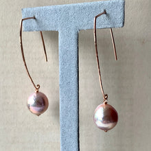 Load image into Gallery viewer, Unicorn Pink Edison Pearls (Hand Forged) 14kRose GF Earrings