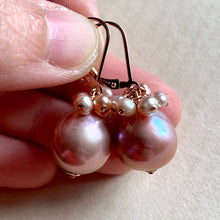 Load image into Gallery viewer, Bronze-Pink Edison Pearls &amp; Blush Peach Baby Pearls on 14kRGF