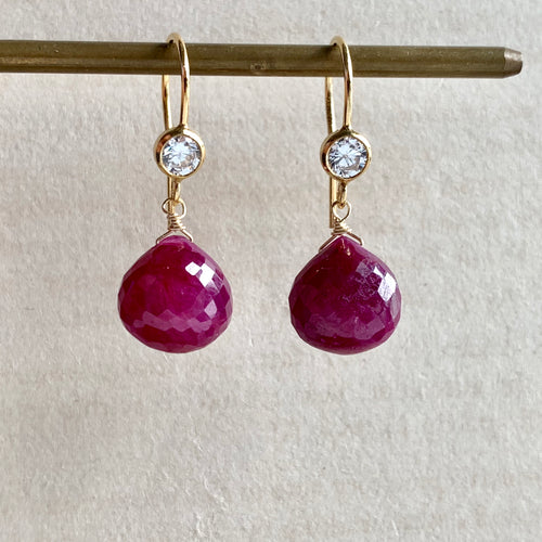 AAA Ruby 14kGF Earrings