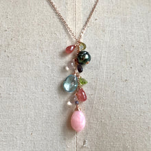 Load image into Gallery viewer, AA Circle Tahitian Pearl, Pink Opal &amp; Gemstones 14kRGF Necklace
