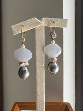 Load image into Gallery viewer, Rare Exclusive Lavender Jade Shells, Rose Tahitian Pearls &amp; Gemstones 14kGF Earrings