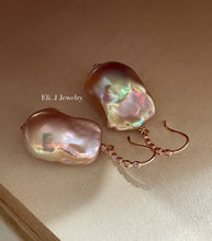 Load image into Gallery viewer, Rainbow Aurora Peach-Purple Baroque Pearls on 14kRGF