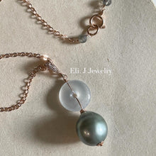 Load image into Gallery viewer, Petite Icy Jade Donut &amp; Tahitian Pearl Necklace