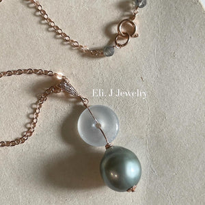 Petite Icy Jade Donut & Tahitian Pearl Necklace