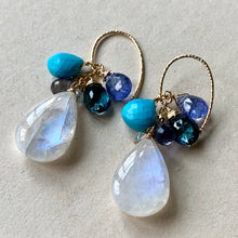 Load image into Gallery viewer, Shades of Blue #9: London Blue Topaz Rainbow Moonstone Turquoise