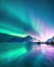 Load image into Gallery viewer, Northern Lights, Norway- Fluorite, Apatite, Pink Amethyst 14kRGF Earrings