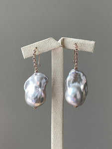 Rainbow Silver Baroque Pearls 14kRGF Earrings