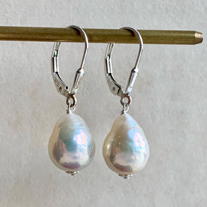 White Edison Pearls on 925 Silver