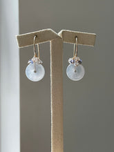 Load image into Gallery viewer, Petite Icy Jade Donuts, Tanzanite, Pearls 14kGF Earrings