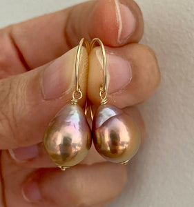Rainbow Peach- Gold Lustre Edison Pearls on 14k Gold Filled