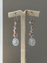 Load image into Gallery viewer, Petite Icy Jade Donuts, Pink Pearls, Gemstones 14kRGF Earrings