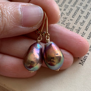 Rainbow Metallic Edison Pearls on 14k Gold Filled