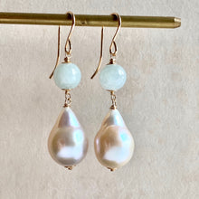 Load image into Gallery viewer, Type A Light Green Jade &amp; White Pearls 14k Gold Filled