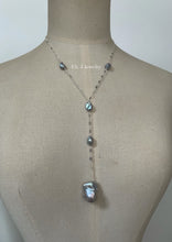 Load image into Gallery viewer, Silver Baroque &amp; Keshi Pearls Y Necklace 925 Silver