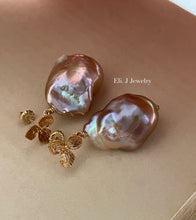 Load image into Gallery viewer, Rainbow Purple-Peach Baroque Pearls on 14kGF