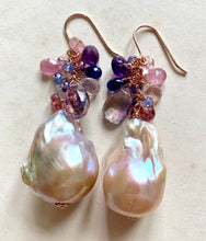 Load image into Gallery viewer, Lavender Fields- AAA Baroque Pearls &amp; Gemstones 14k Rose Gold Filled