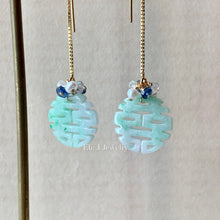 Load image into Gallery viewer, 喜喜 Double Happiness Type A Mint Green Jade &amp; Gems 14kGF Threaders (Eli. J Exclusive)