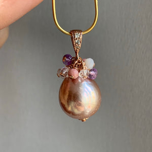 Pink Edison Pearls & Gemstones 14k Rose Gold Pendant