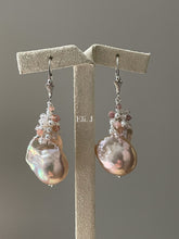 Load image into Gallery viewer, Peach-Gold Baroque Pearls Sunstone Pink Opal 925 Silver Earrings