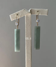 Load image into Gallery viewer, Exclusive Dark Green Jade Bars 14kGF Earrings