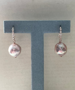 Rainbow-Pink Edison Pearls on 14kRGF