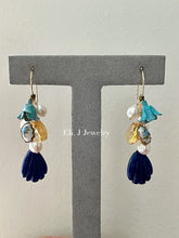 Load image into Gallery viewer, Limoges: Lapis Lazuli, Limoges Charms, Vtg Flowers &amp; Pearls