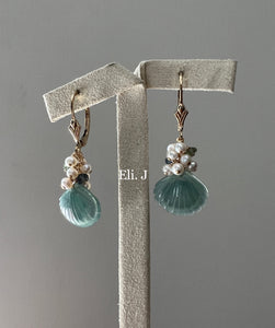 Exclusive Jade Shells, Pearls & Gems 14kGF Earrings