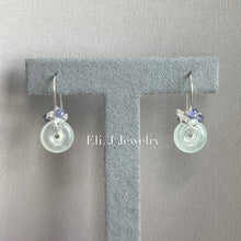 Load image into Gallery viewer, Petite Icy Donuts: Icy Faint Green Jade, Tanzanite, &amp; Gems 925 Silver