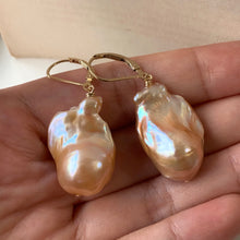 Load image into Gallery viewer, AAA Peach Baroque Pearls 14kGF Earrings