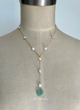 Load image into Gallery viewer, Eli. J Exclusive: 喜喜 Mint Green Jade, Keshi Pearls 14kGF Necklace