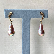 Load image into Gallery viewer, AAA Rainbow Unicorn Edison Drop Pearls on Cascading Flower Studs