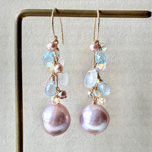 Load image into Gallery viewer, Soft Pink AAA Edison Pearls, Pink &amp; Blue Gemstones 14kGF