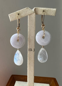 Lavender Jade, Pink Edison Pearls & Gemstones Interchangeable 14kGF Earrings