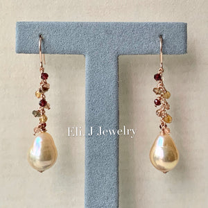 Autumn Gemstones Peach Edison Pearls 14kRGF
