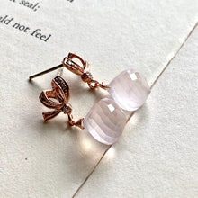 Load image into Gallery viewer, Rose Quartz on Rose Gold Ribbons