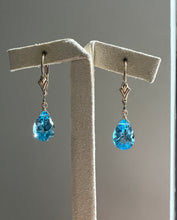 Load image into Gallery viewer, AAA Swiss Blue Topaz 14kGF Earrings