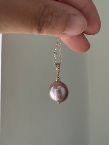Purple-Pink Edison Pearl 14kRGF Necklace