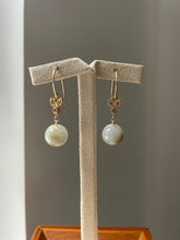 Load image into Gallery viewer, Jade Apples #3: Golden Yellow &amp; White Jade, Bees 14kGF Earrings