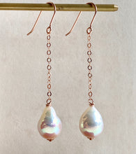 Load image into Gallery viewer, White Pearl Drops on 14k Rose Gold Filled