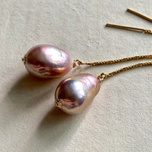 Load image into Gallery viewer, Aurora Unicorn-lustre Edison Pearls on 14kGF Threaders