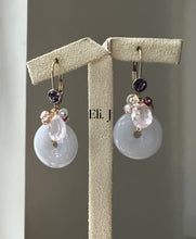 Load image into Gallery viewer, Lavender Jade Donuts, Rose Quartz, Opal 14kGF Earrings