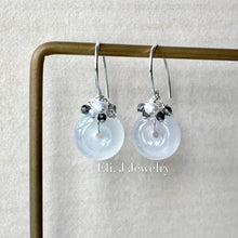 Load image into Gallery viewer, Petite Icy Jade Donuts: Icy White, Black Rutile &amp; Pearls 925 Silver