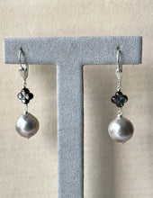 Load image into Gallery viewer, Silver Edison Pearls &amp; Mother-of-Pearl Clover 925 Sterling Earrings