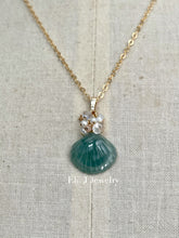 Load image into Gallery viewer, Eli. J Exclusive: Bluish-Green Jade Shell, Rainbow Moonstone, Pearls Necklace