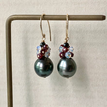 Load image into Gallery viewer, Tahitian Pearls, Ruby, Opal, 14kGF Earrings