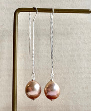 Load image into Gallery viewer, Peachy Gold AAA Edison Pearls 925 Silver Threaders